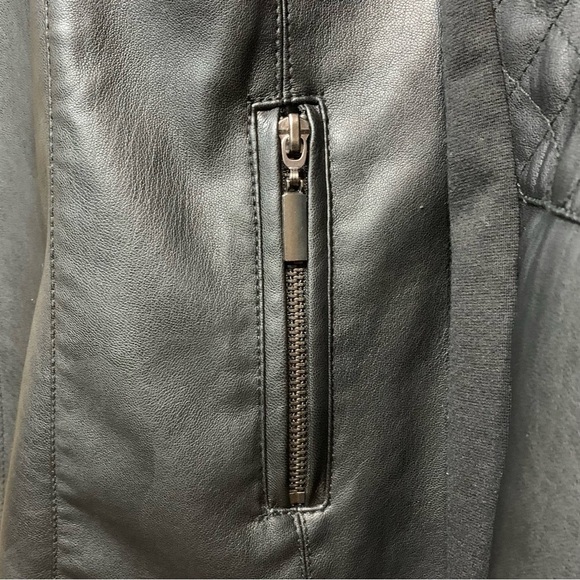 ALFANI Faux Leather and Suede Feel Waterfall Open Front Jacket - Picture 9 of 13